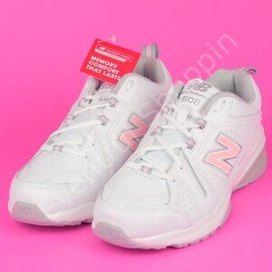 New Balance 608v5 Shoes Womens 9 White Pink Memory Comfort Running Walking New